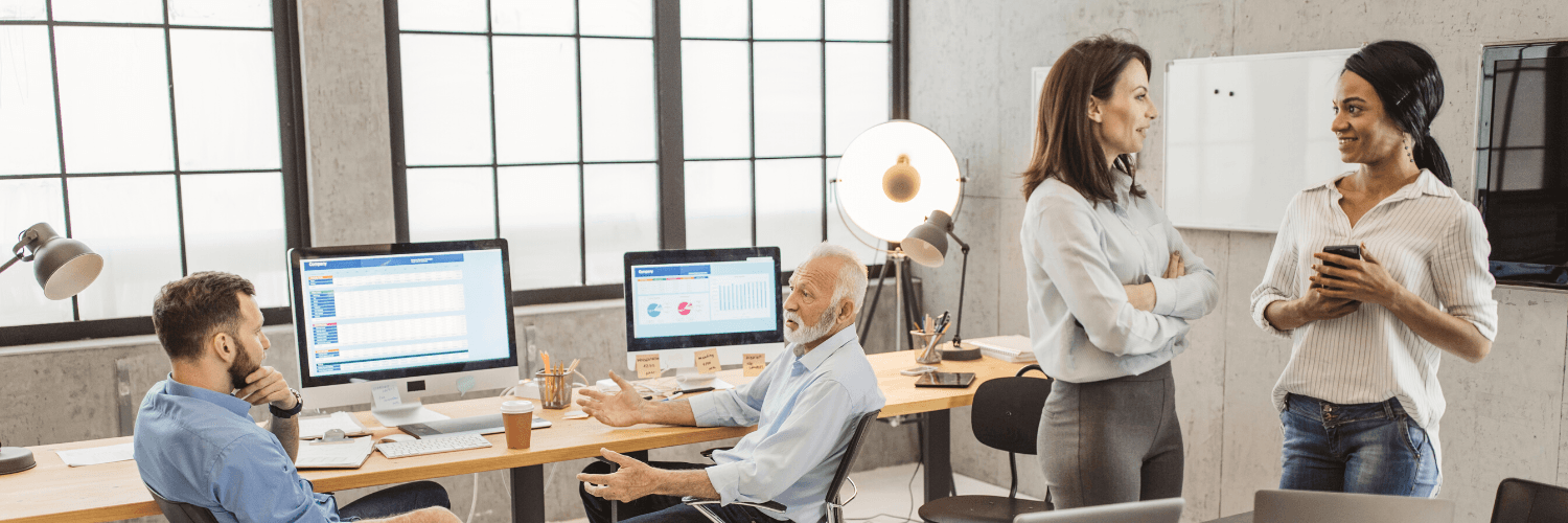 employees in a smart office