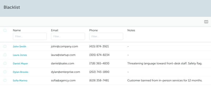 visitor blacklist