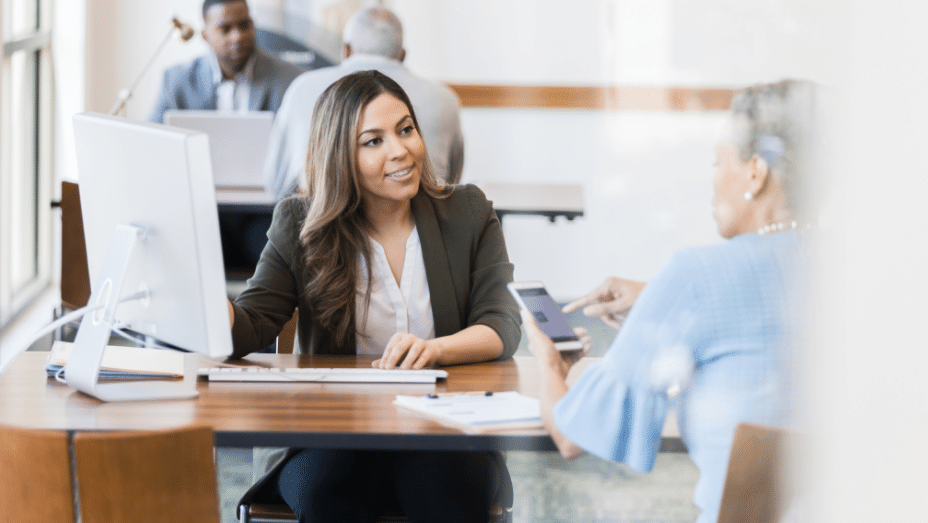 financial services employee in the office