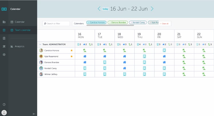 hybrid work schedule calendar