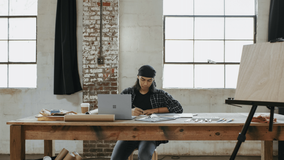 working in the office