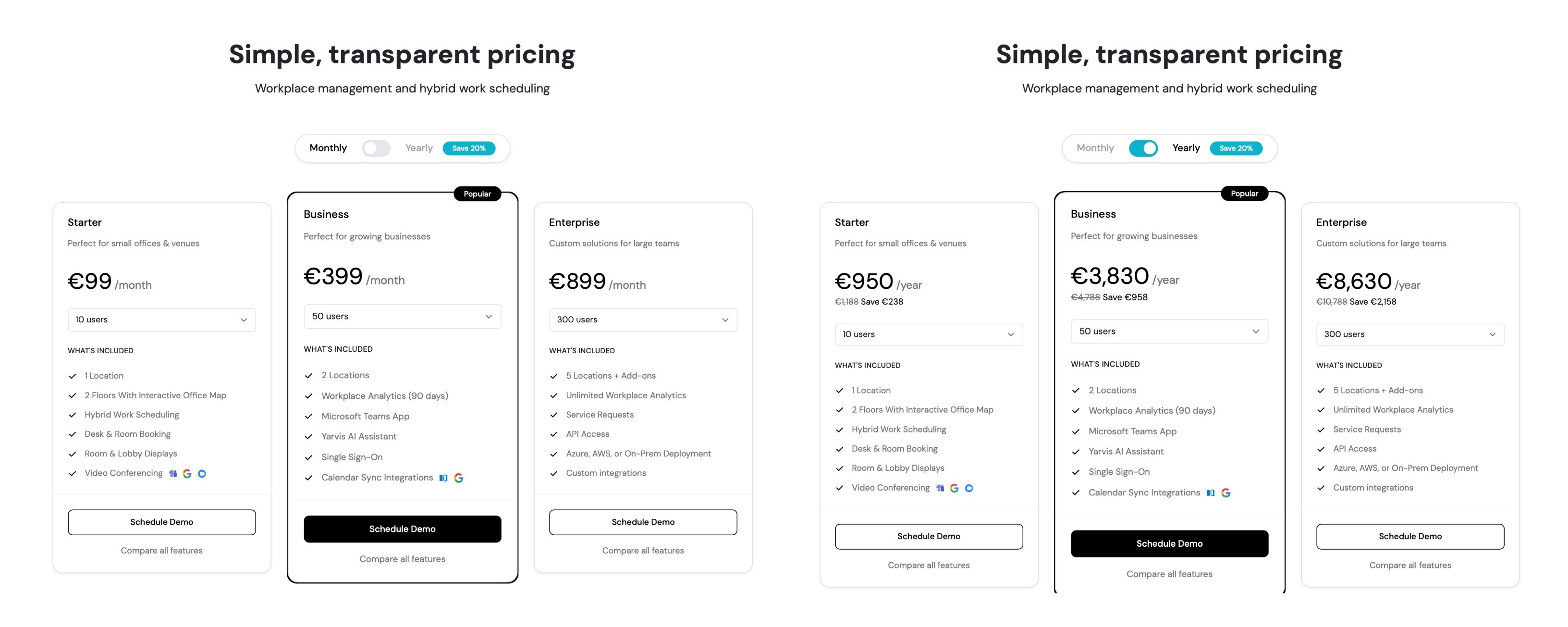yarooms pricing