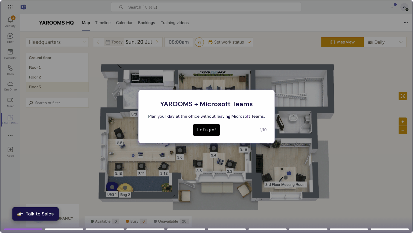 microsoft teams hot desk booking